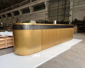 Black and Gold Metal Reception Desk