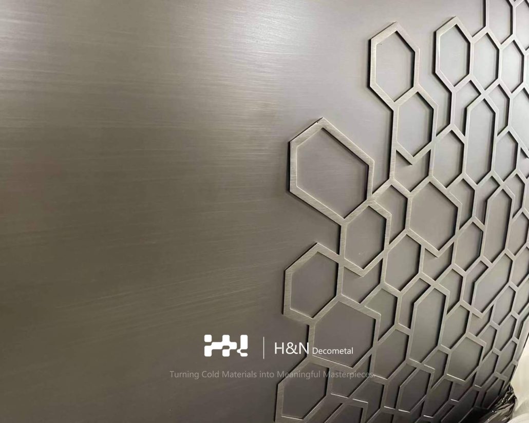 Custom Color Metal Reception Desk with Honeycomb Texture