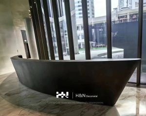 Large Metal Reception Desk for Commercial Spaces