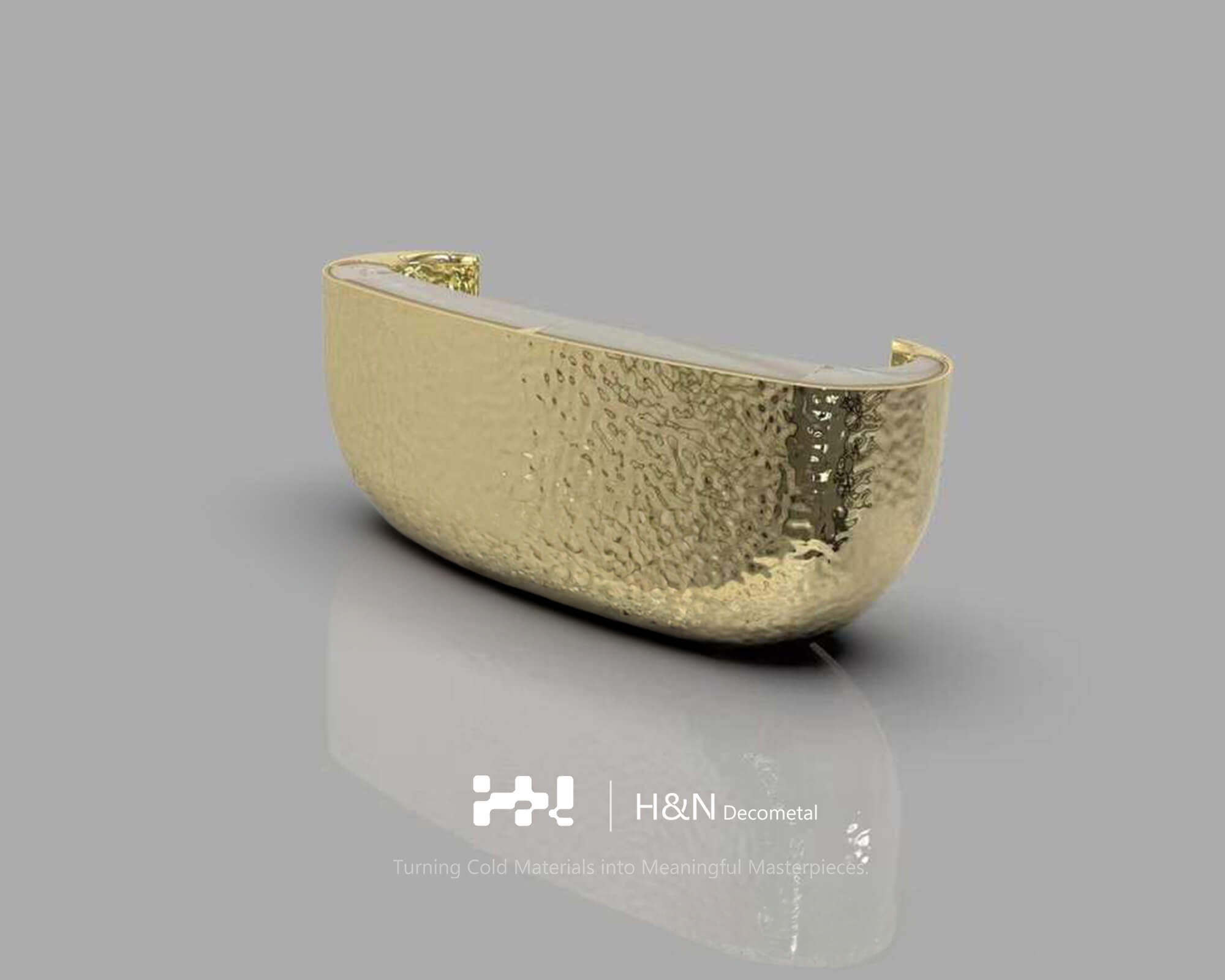 Mirrored Gold Ripple Metal Bar