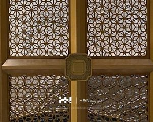 Outdoor laser-cut metal screen